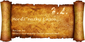 Horánszky Lajos névjegykártya