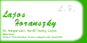 lajos horanszky business card